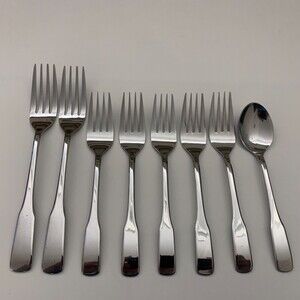 Select Stainless‎ Steel Forks Spoon Flatware Lot of 8
